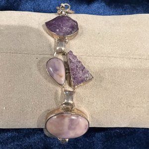 Beautiful Amethyst & Sterling Silver Bracelet